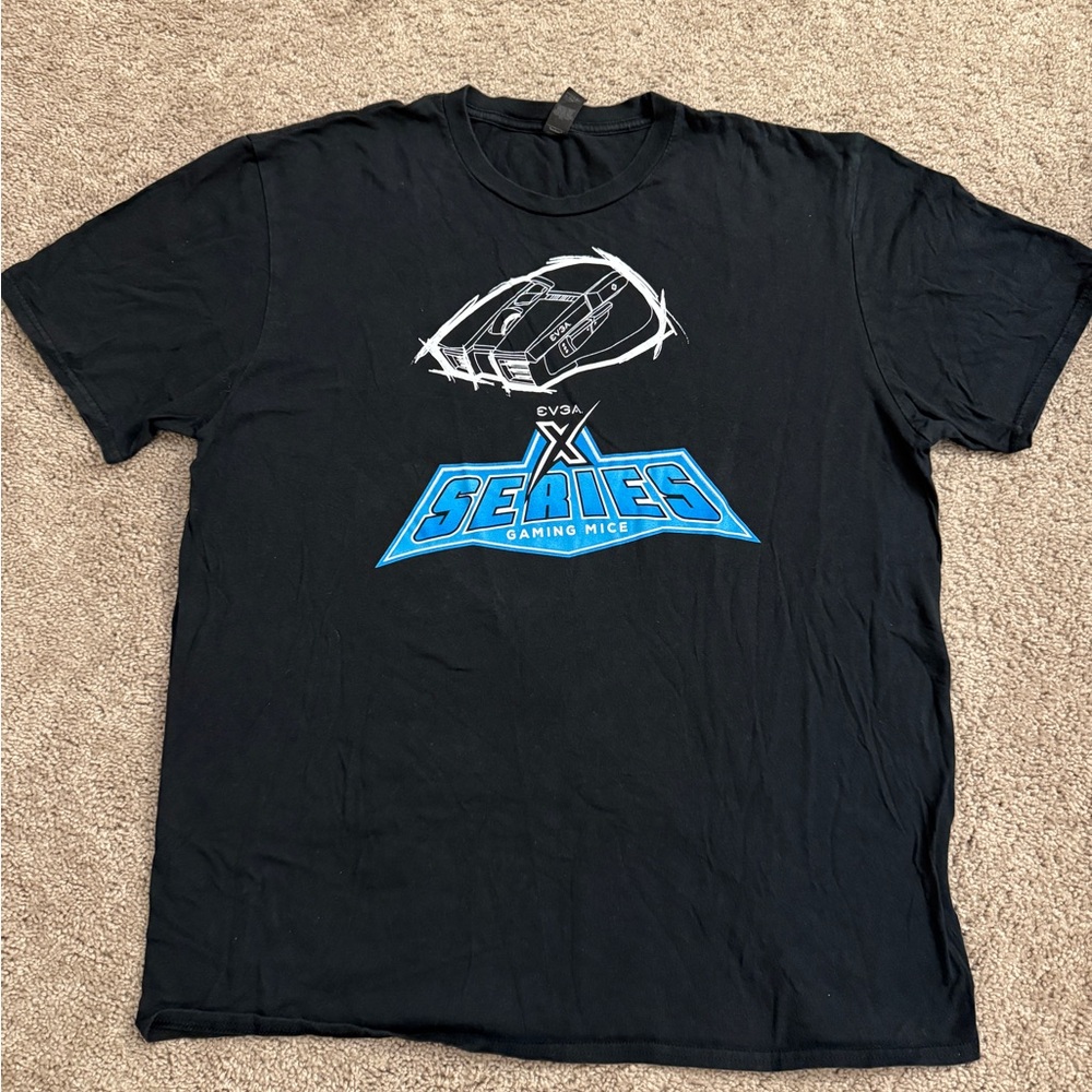 EVGA X Series Tshirt Men size XL Black Tee Graphic Shirt Sleeve Gaming Mouse Top